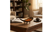 C-Shaped Fruit Bowl Vintage Bowl with Legs Decorative Tabletop Ornament for Collectors, Dining Table, Living Room