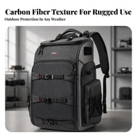 Side Compression Straps Zippered Front Opening 40L Drone Backpack Camera Backpack