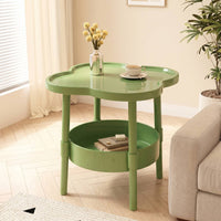 Side Table Compact Side Table with Shelf Low-Profile Furniture for Living Room, Bedside