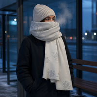 Jacquard Iris Thickened Scarf Shawl for Women - Versatile Warm Neck Wrap & Air Conditioning Blanket