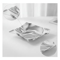 Square Tray with Wavy Surface Sculptural Stainless Steel Tray Modern Metal Fruit Bowl for Dining Table