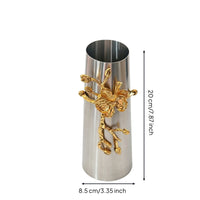 Vase with Floral Decoration Silver Metal Vase Elegant for Wedding Reception
