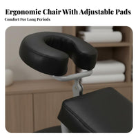 Foldable Permanent Makeup Chair Multi-Angle Adjustment Ergonomic Permanent Makeup Chair Dense Foam Adjustable Wellness Seat for Estheticians