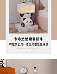 儿童房床头柜替代品创意小型极窄卡通可爱收纳柜储物柜卧室床边柜 小熊床头柜【抱花灯】