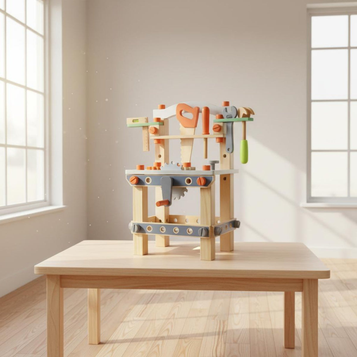 Wooden Tool Box Toy Sparks Creativity Kids Tool Bench Set Child-Safe Materials