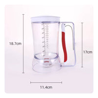 Large Capacity Pancake Batter Dispenser Thickened Material Pancake Batter Pourer Portion Control Handheld Dispensing Cup Wide Mouth Opening for Chefs, Bakers, Beginners, Restaurant, Bakery
