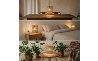 Paper Rope Lampshade Open-Weave Woven Lampshade Bohemian Lighting for Pendant Lamps