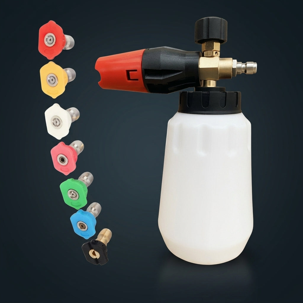 Car Cleaning Foam Sprayer for Professional Car Detailing, High Pressure Foam Lance with Aluminum Alloy, Quick Connect 1/4 Inch, Nozzle Tip Set