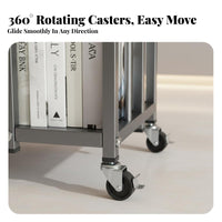 360-Degree Rotation Rotating Storage Cart Movable with casters Rolling Organizer Cart Easy Movement Storage Trolley Space-Saving Design for Office Workers, Homeowners, Dormitory, Small Spaces, Bedroom, Study Room