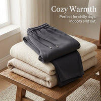 Wide Leg Trousers for Women with High Waist and Blend Material, Tracksuit Bottoms Loungewear with Curved Cut Design, Baggy Joggers
