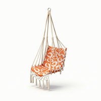 Hanging Swing Chair with Tassels Boho Swing Seat Chair Macrame for Garden, Teens