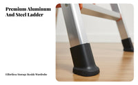 Foldable Folding Step Ladder Space-Saving Multi-Purpose Folding Ladder Anti-Slip Steps Portable Step Stool with Handle Stable for Homeowners, Adults, DIY Enthusiasts, Indoor, Kitchen, Garage, Garden