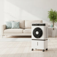 14 L Water Tank Mobile Evaporative Air Cooler Caster Wheels Portable Evaporative Cooler Side Vents Home Cooling High-Speed Motor