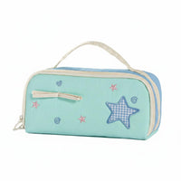 Star Pattern Pencil Pouch Cute Design Multi Layer Pen Bag Wide Opening Stationery Organizer for Students, Girls