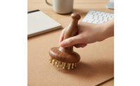 Natural Wood Brass Bristle Massage Comb Muscle Relief Rosewood Body Massager Portable Wooden Meridian Brush Ergonomic Grip for Women, Home Use, Bathroom