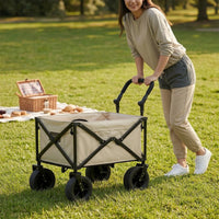 Push Handle with Cushioned Grip Easy to Install Push Pull Handle Attachment Foldable for , Gardeners, Camping, Gardening, Beach