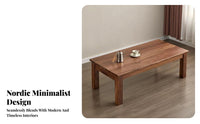 Nordic Design Rectangular Wood tea table Japanese and aesthetic Rectangular Coffee Table Minimalist visual appeal Living Room Furniture Sturdy Construction for Families, homeowners, Renters, Lounge Area, Home Office