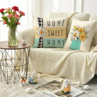 Easter Throw Pillow Case Digital Printing Easter Pillow Cover Machine Washable Decorative Bunny Pillowcase for Homeowners, Living Room, Bedroom, Chair