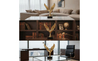 Eagle Statue with Base Gilded Eagle Sculpture Decorative Bird Figurine Glossy Bird Statue Tabletop for Homeowners, Living Room