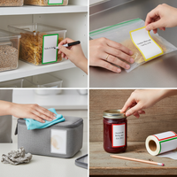 Large Waterproof Adhesive Labels for Organization and Naming, Tearable and Residue-Free
