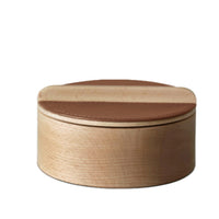 Home Organizer Round Wood Storage Box Vintage Style Solid Wood Storage Box Lifting Strip