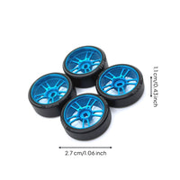 4 Pieces RC Car Wheel and Tire Assembly Pre-Mounted RC Tire and Wheel Set for Hobbyists