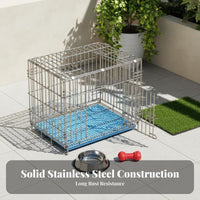 Easy to Clean Stainless Steel Dog Enclosure Collapsible Heavy Duty Dog Crate Pet Enclosure for Outdoor, Travel