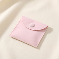 Thickened Snap Button Velvet Jewelry Pouch Drawstring Storage Bag for Rings Earrings Necklaces