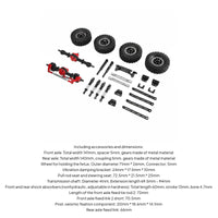 1/12 Scale Crawler Parts Adjustable Shocks Full Vehicle Chassis Parts Set High Performance Hobbyist Supplies for Rough Terrain