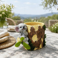 Koala Planter Resin Tree Trunk Planter Open Top for Garden