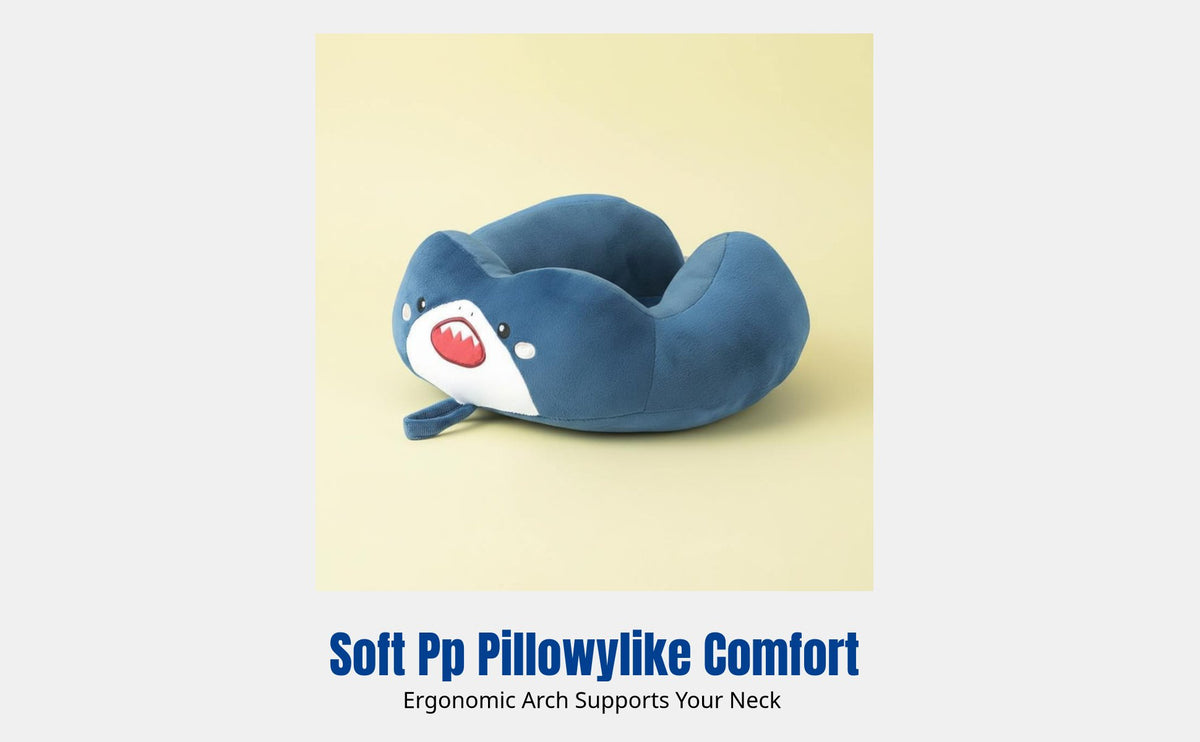 Cartoon U-Shaped Neck Pillow, Embroidered, Office Nap, Travel, Portable, Random Creature Design