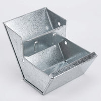 Cage Feeder Metal Feeding Trough Galvanized Livestock Farming Cage Accessories, Single Compartment Small Pet Supplies for bunnies