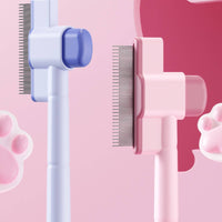 Self-Cleaning Comb Detangling Pet Comb with Metal Teeth Grooming Brush Handheld for Cat Owners, Routine Care