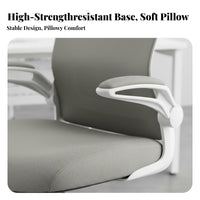 Compact Size Ergonomic Computer Chair with Wheels Support Mid-Back-Back Swivel Chair Breathable Backrest Office Furniture High-Density Cushion for Students, Adults, Study Room