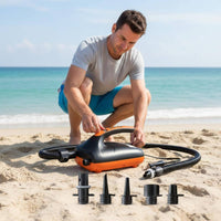 Twin Engine Electric Inflatable Boat Pump Auto Switch Pressure Mode SUP Pump Inflate and Deflate Inflation Gear Multi Nozzle Set for Camping