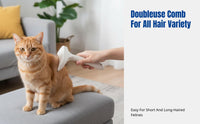 Cat Hair Thinning Comb, Dual-Use Cat Grooming Brush, Shedding Removal Tool for Long Hair, Compact, Home Cleaning