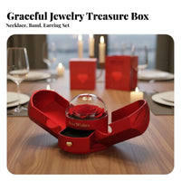 Celestial Feather Flower Jewelry Box Elegant Packaging Preserved Flower Gift Box Everlasting Flower Necklace Case