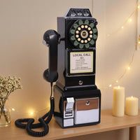 Retro Design Vintage Audio Message Recorder Coiled Cord Rotary Phone Recorder Glossy Rotary Telephone Decorative