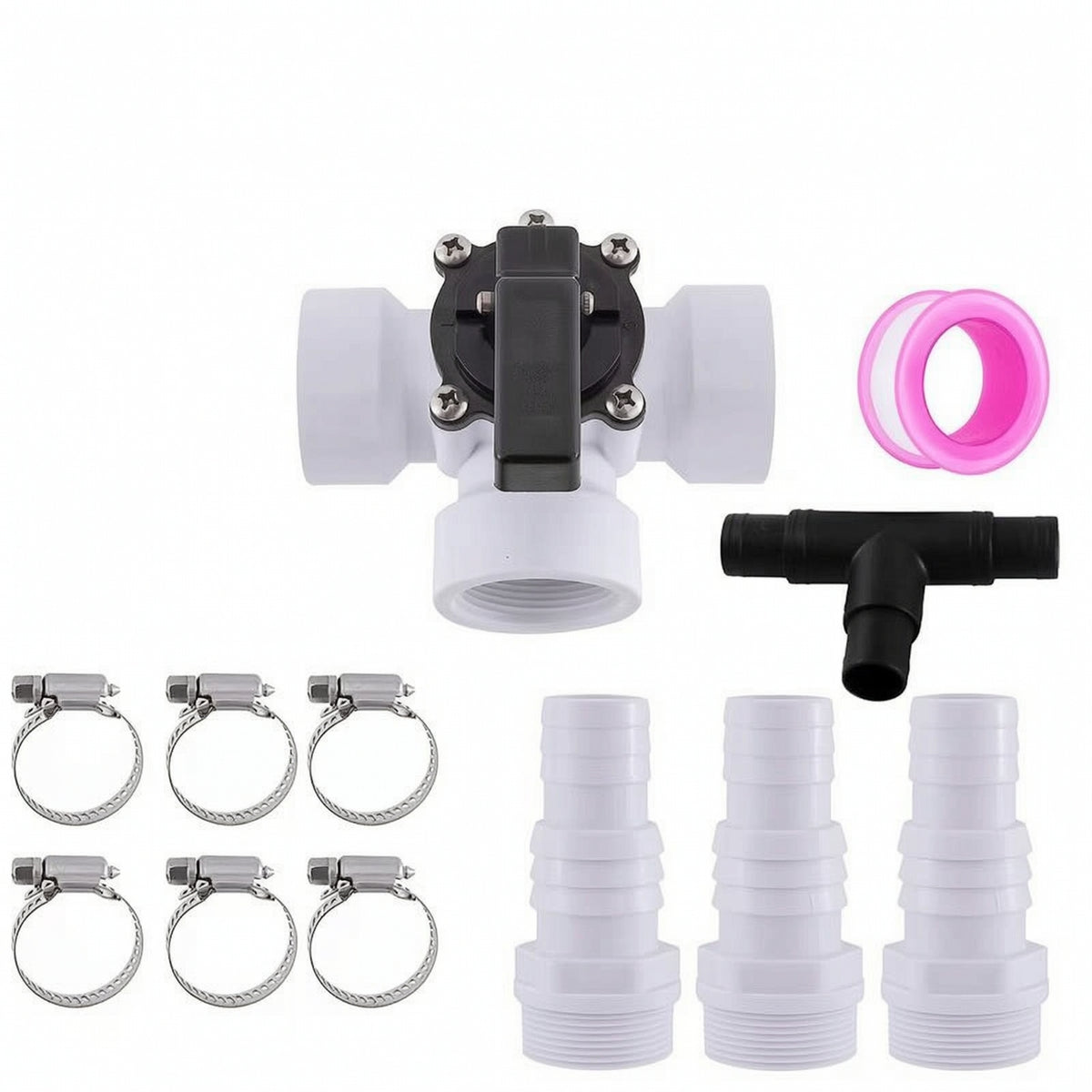 Never Maintenance-Free 3-Port Valve with Adapters Manual Jandy-Style Valve Leak-Resistant Adjustable for Pool Owners
