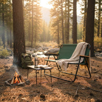 Foldable Design Double Folding Chair Heavy Duty 2 Person Folding Camp Chair Anti-Slip Feet Portable Outdoor Loveseat Rust Resistant Frame for Campers, Couples, Picnic, Patio, Backyard