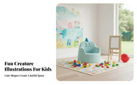 Easy to Clean Kids Bunny Armchair Sturdy & Safe Cartoon Creature Reading Chair Waterproof Small Baby Sofa Stain-Resistant for Toddlers, Babies, Preschoolers, Nursery, Bedroom, Living Room