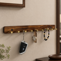 Wooden Wall Hooks, Modern Minimalist Wall Hook Rack, Coat and Hat Hooks for Entryway, Adhesive & Screw Mount