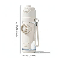 water Bottle with Fan Portable Misting Bottle with Strap Lightweight for Outdoor Sports