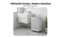 Plastic Clothes Hamper with Wheels Large Capacity Rolling Laundry Basket Rolling Laundry Hamper Ventilated for Dorm Room