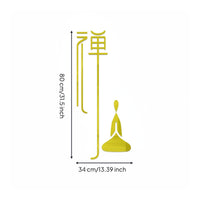 Peel and Stick Chinese Design Wall Decal Self-Adhesive Zen Wall Sticker Easy to Apply Home Decor Removable for Tea Room, Meditation Studio, Spa, Wellness Center