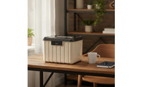 2-Tier Lockable Storage Box Portable Combination Lock Box Rectangular Storage Organizer Heavy Duty for Car