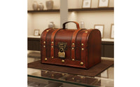 Vintage Wooden Box Decorative Retro Treasure Chest Antique Design Chest Metal Hardware Vintage Storage Trunk for Shelf Decor