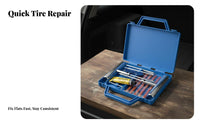 11 Pieces Emergency Use Tubeless Tire Repair Kit Portable Flat Tire Repair Kit Professional Quality for Roadside, Travel