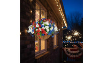 Patriotic Hanging Flower Basket Independence Day Red, White, and Blue Flower Basket DIY Red, White, and Blue Hanging Planter for Doorway, Outdoor