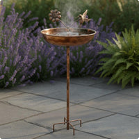 Feathered Bath Weatherproof Garden Bird Feeder Bowl Rustproof Outdoor Decor for Backyard